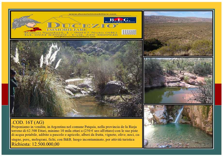 For sale Bare land Patquia De la Rioja #16TAG n.1